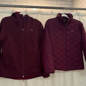 The North Face Maroon Jacket Set